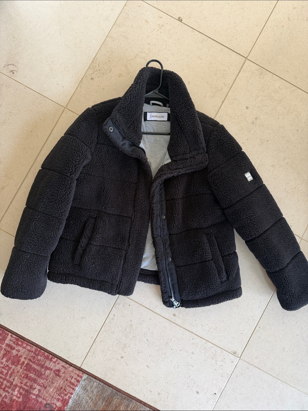 Calvin Klein Kids Black Sherpa Puffer Jacket